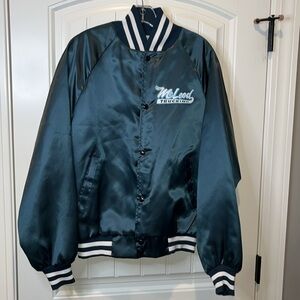 Awesome Vintage USA made varsity bomber jacket McLeod trucking name Mike XL